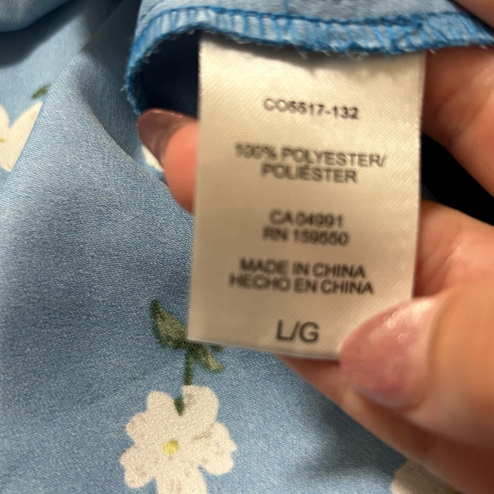 Floral Blue Women's Top - Picture 2 of 3